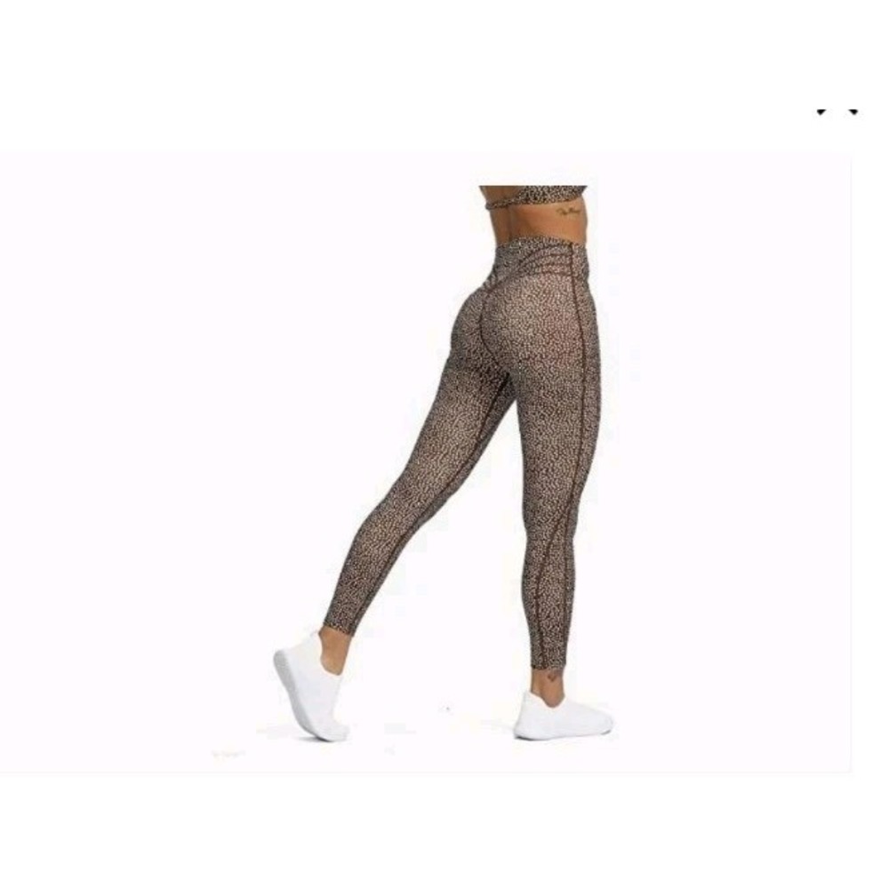 Aoxjox High Waisted Workout Leggings Women Trinity Yoga Pants Brown Print SM NEW